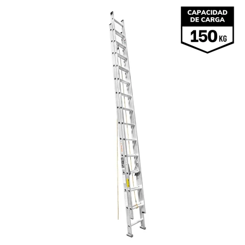 Escalera Telescópica 28 Peldaños Soporta 150 Kg