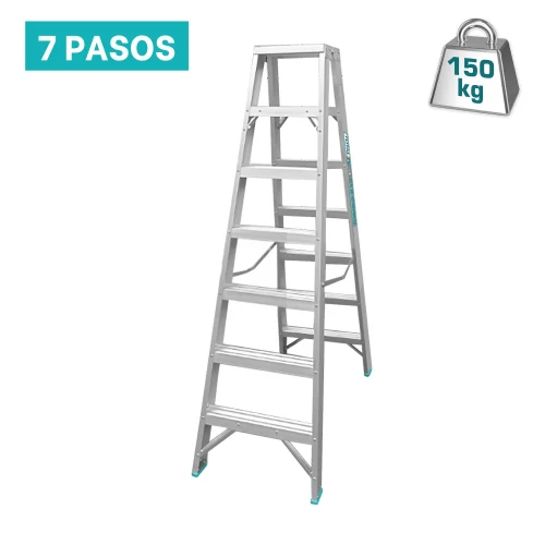 Escalera Tijera Doble Acceso 7 Peldaños Soporta 150KG