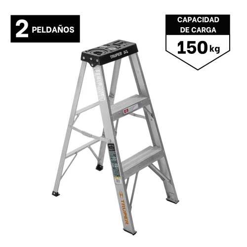 Escalera Tipo Tijera 2 Peldaños Soporta 150 Kg