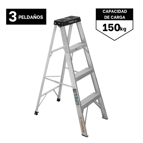 Escalera Tipo Tijera 3 Peldaños Soporta 150 Kg