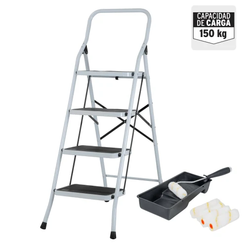 Escalera Tubular 4 Peldaños - Kit para Pintar 4"