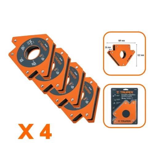 Escuadra Magnética 5" 34 Kg Pack 4