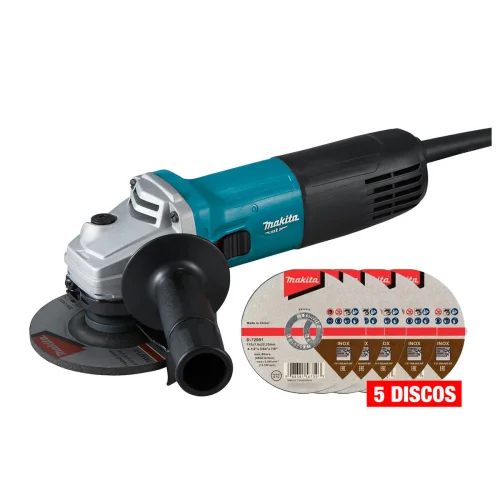 Esmeril Angular Eléctrica 4-1/2" 720W con 5 Discos