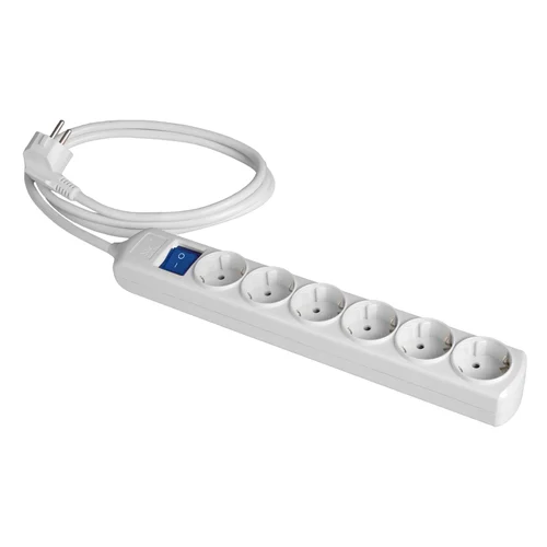 Extensión de 6 Tomas Schuko 2P+T 16A 230V con Cable de 1.5 m Solera