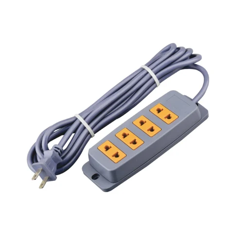 Extensión Eléctrica 5 M 4 Tomas Gris