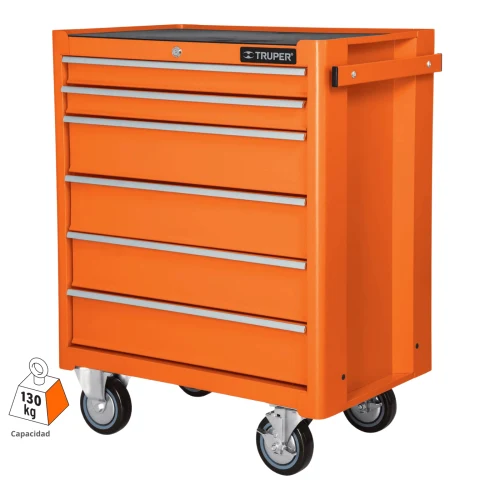 Gabinete Metálico Móvil. 6 Cajones. Capacidad 130 Kg.