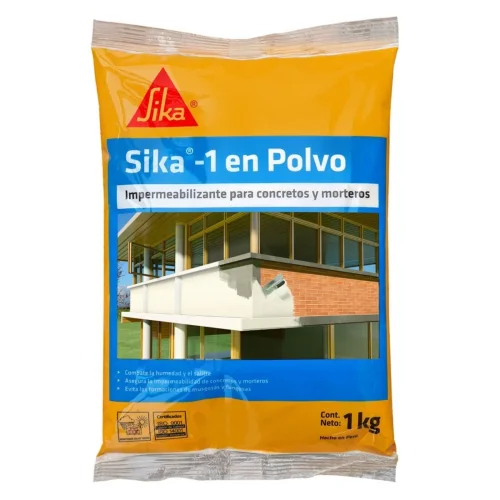 IMPERMEABILIZANTE EN POLVO PARA MORTERO Y CONCRETO SIKA-1 1KG