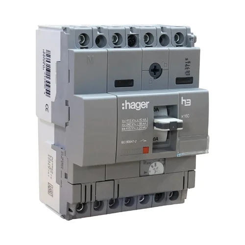 Interruptor Automático de Caja Moldeada Hager x160 4P 40A 85kA 230V