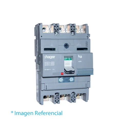 Interruptor Caja Moldeada Regulable Hager H3 x250 3 Polos 126-200A 85kA 230V
