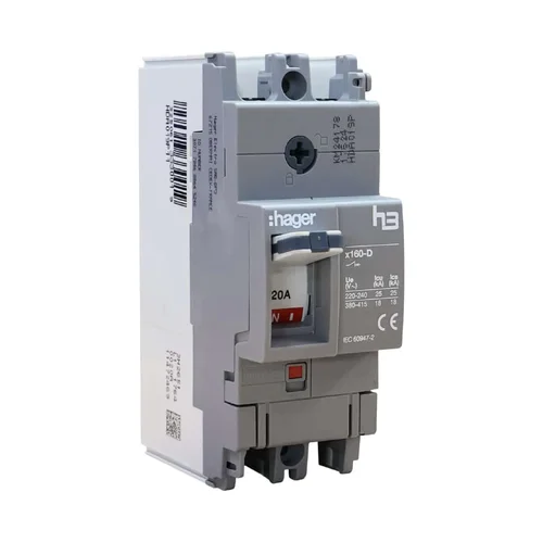 Interruptor de Caja Moldeada Hager H3 x160 2P 20A 25kA 240V