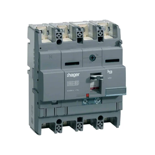 Interruptor de Caja Moldeada Regulable Hager H3 x250 4 Polos 126-200A 85kA