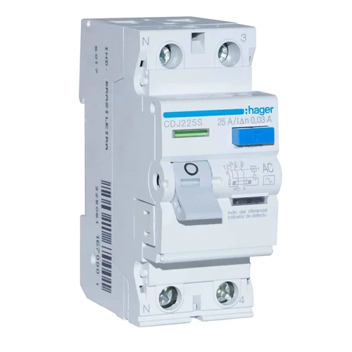 Interruptor Diferencial Riel DIN 2P 63A 30mA Tipo AC Hager