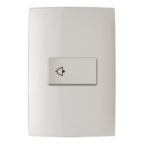 Interruptor Pulsador Simple con Símbolo 10A 250V con Placa Leviton Cien Blanco