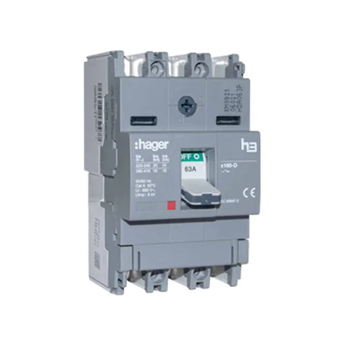 Interruptor Termomagnético Caja Moldeada Hager 3 Polos 125A 25kA