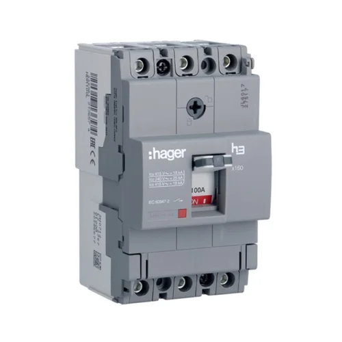 Interruptor Termomagnético Caja Moldeada Hager H3 2P 100A 25kA 240V