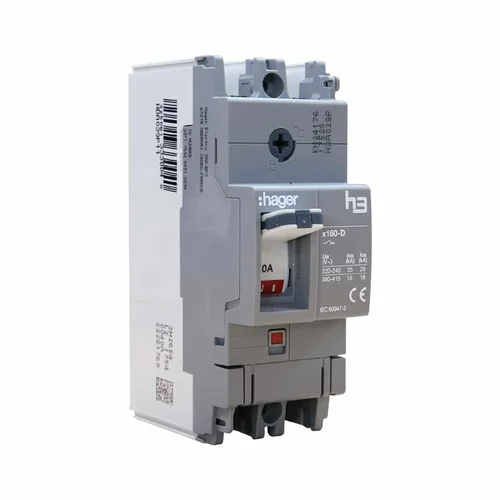 Interruptor Termomagnético Caja Moldeada Hager H3 x160 2P 40A 25kA