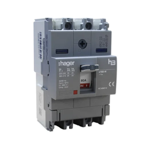 Interruptor Termomagnético de Caja Moldeada Hager 3P 80A 35kA