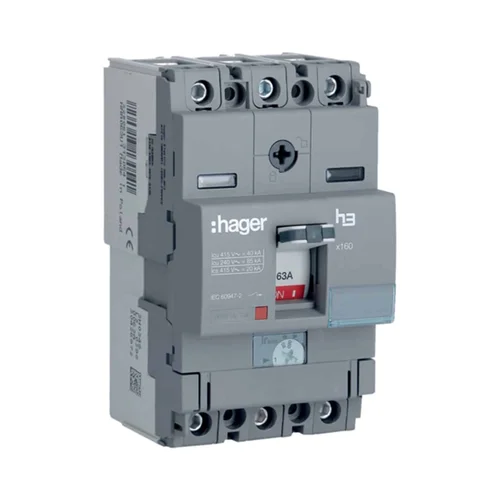 Interruptor Termomagnético de Caja Moldeada Hager H3 3P 39.69-63A 85kA