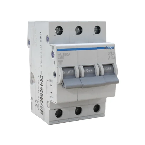 Interruptor Termomagnético Hager Trifásico 3P 50A Curva C