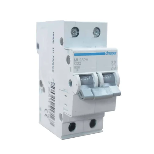 Interruptor Termomagnético Riel DIN Hager MU 2P 32A 20kA 220V