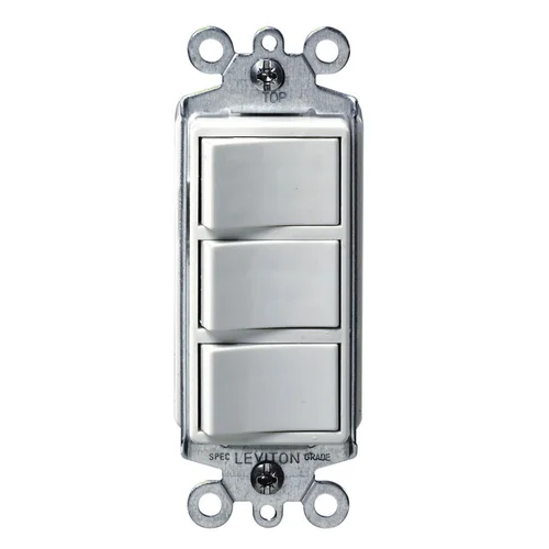 Interruptor Triple Combinado Decora 15A 250V Blanco Leviton
