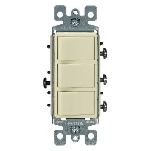 Interruptor Triple Decora Leviton 15A 250V Marfil
