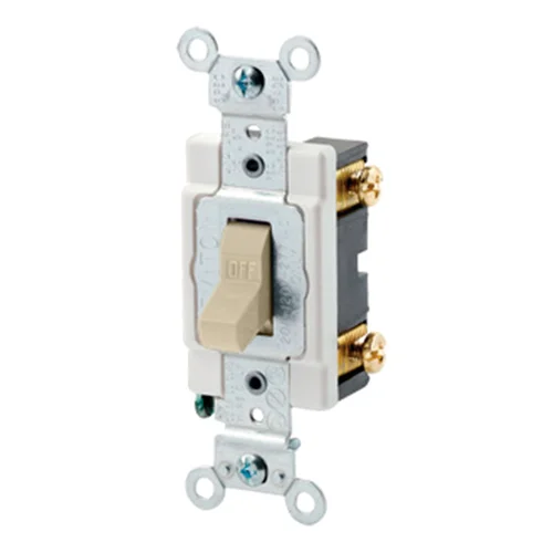 Interruptor Unipolar Simple 20A 250V con Línea a Tierra Marfil Leviton