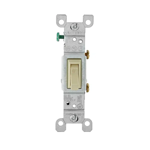 Interruptor Unipolar Simple de Palanca Leviton 15A 120V Marfil con Tierra