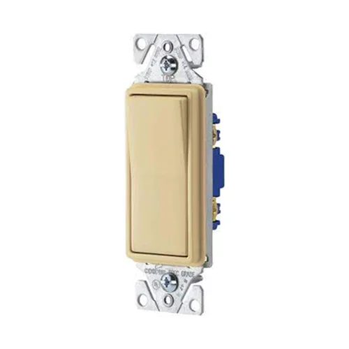 Interruptor Unipolar Simple Decora 15A 250V con Línea a Tierra Marfil SISSA
