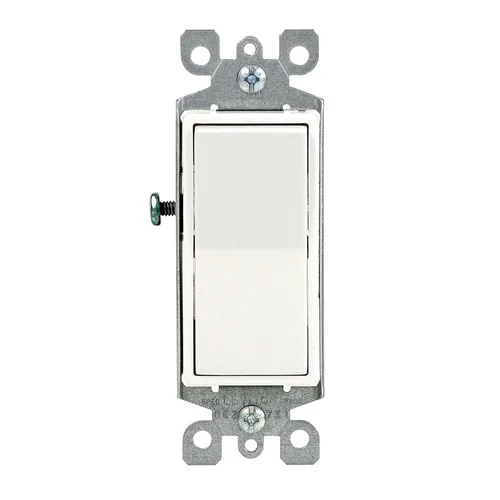Interruptor Unipolar Simple Decora 15A con Línea a Tierra 250V Blanco Leviton