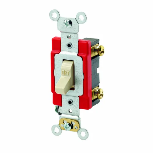 Interruptor Unipolar Simple Leviton 20A 250V con Línea a Tierra Marfil