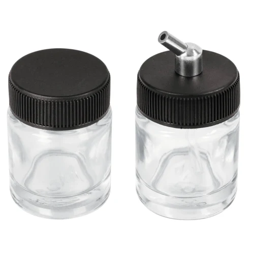 Juego de 2 Vasos de 15 Ml y Adaptador para Aerógrafo
