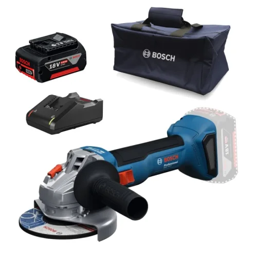 Kit Amoladora 5" con Cargador con Baterías 4.0AH con Bolso