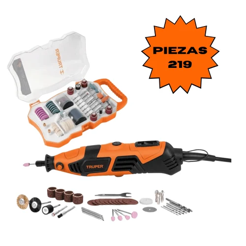 Kit Mini Taladro Rectificadora con Accesorios 219 Piezas