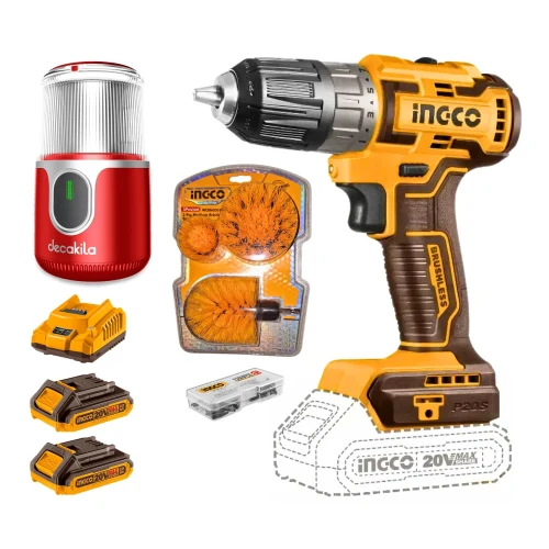 Kit Taladro 20V + Cepillos + Molino de Café