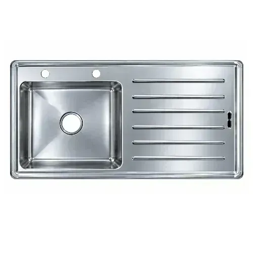 LAVADERO CLINICO B-9 DE ACERO INOX 304  DE UNA POZA CON ESCURRIDOR  1.2 MM