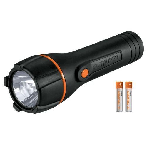 Linterna de Plástico 1 LED 80 Lm con 2 Pilas Aa