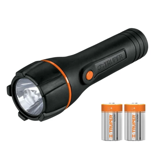 Linterna Plástica 1 LED 180 Lm con 2 Pilas D