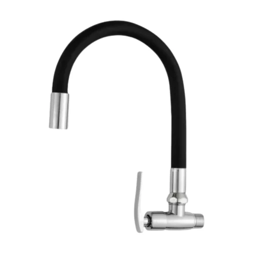 Llave Caño de Lavadero Flexible para Pared Negro
