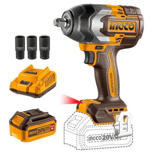 Llave de Impacto 850Nm + Bateria 4AH y Cargador