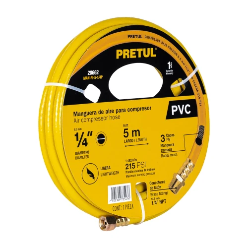 Manguera de Pvc para Compresora 5 M X 1/4'