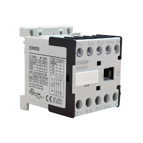 Minicontactor Hager 20A 220V con 4 Contactos Normalmente Abiertos (4NO)