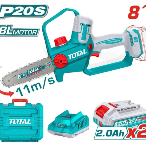 Motosierra 20V 8" con 2 Baterías. 2.0AH con Cargador con Maletín