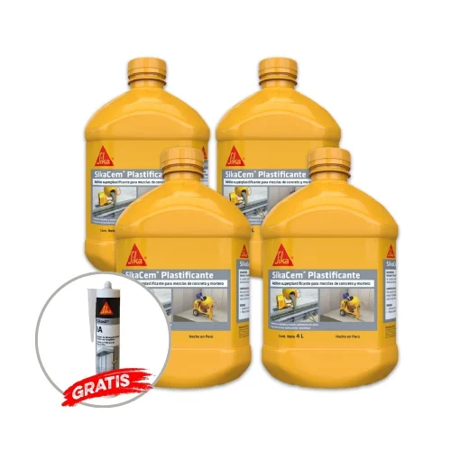 PACK 4 SIKACEM PLASTIFICANTE X 4L