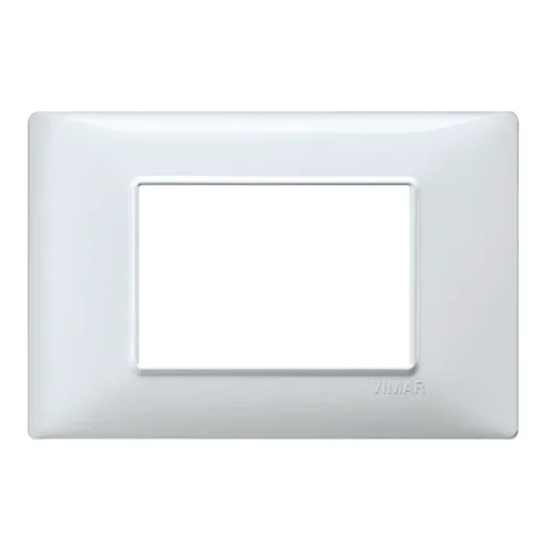 Placa de 3 Módulos en Tecnopolímero Blanco Línea Plana Sissa