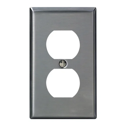 Placa Doble de Acero Inoxidable para Tomacorriente Leviton 84003