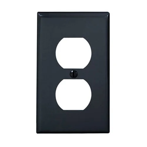 Placa Doble de Nylon para Tomacorriente Negro Leviton 80703-E
