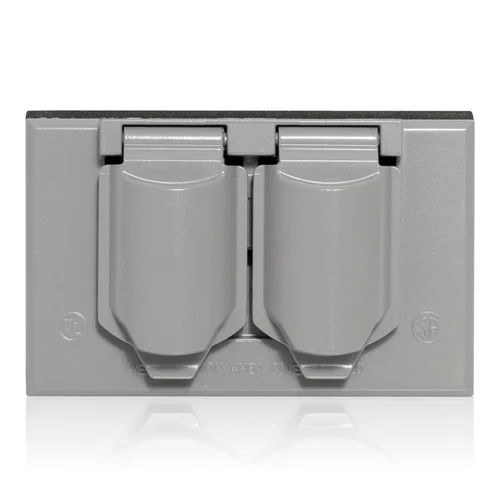 Placa Doble Hermética Horizontal de Aluminio Leviton WM1D-SGY