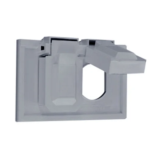 Placa Doble Hermética Horizontal de Nylon Gris Leviton 4976-GY