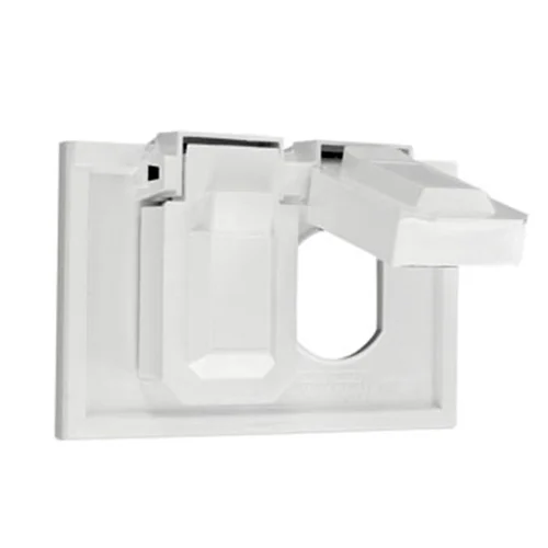 Placa Doble Hermética Horizontal Leviton de Nylon Blanca 4976-W